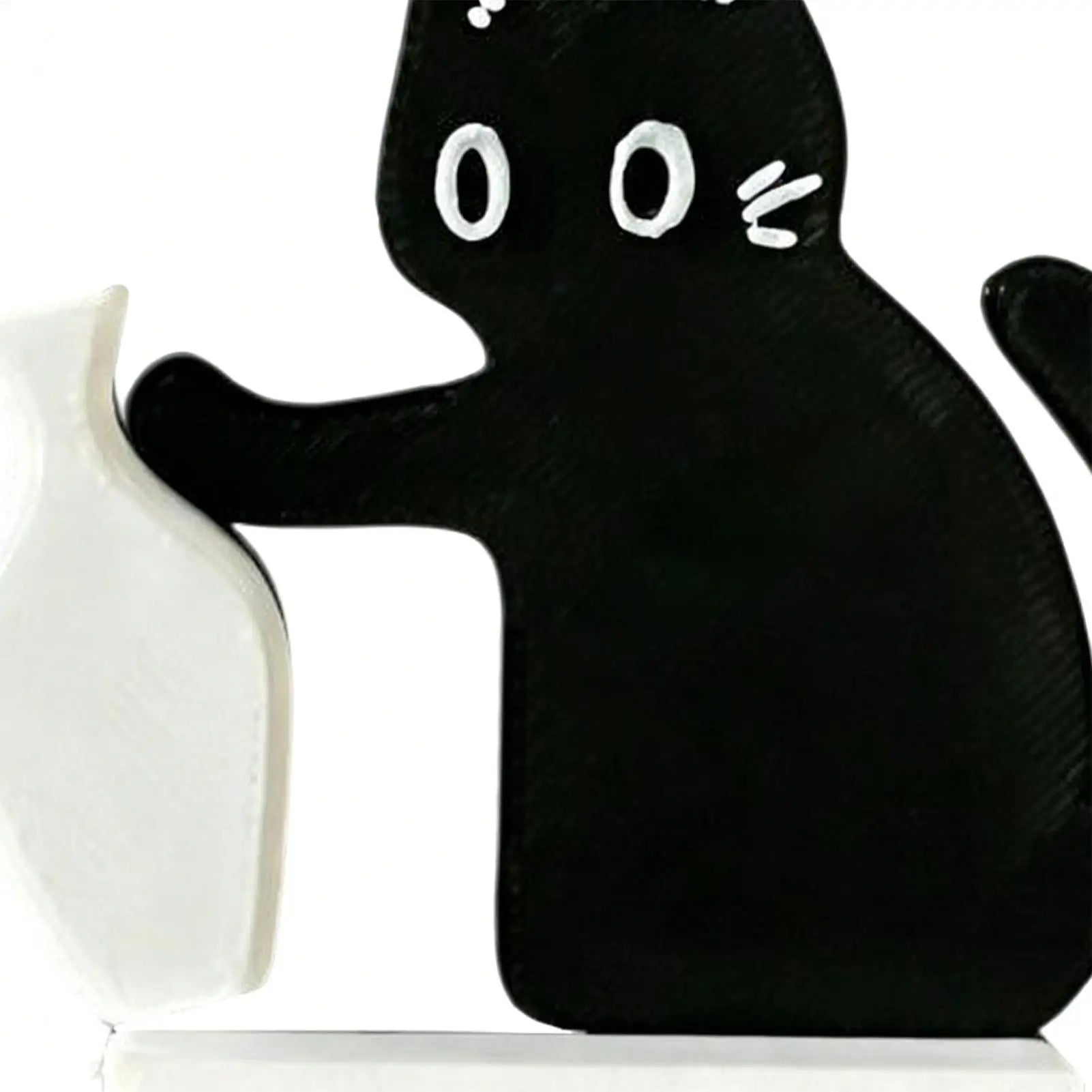 Black cat vase memorial box and whisker keepsake magnet, perfect for pet loss comfort and cat lover home decor.