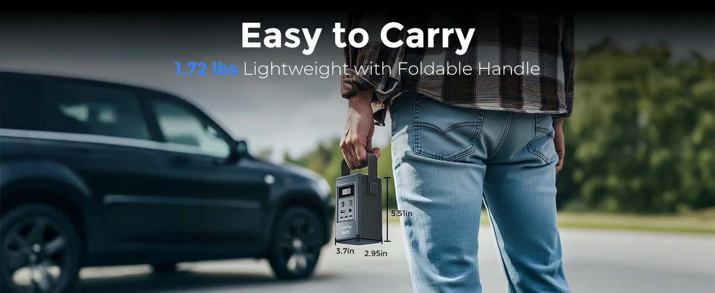 SOLARPLAY Q100 Portable Power Station 25000mAh Power Bank Outdoor Solar Generator 100W USB-C Output for Outdoor Camping Travel