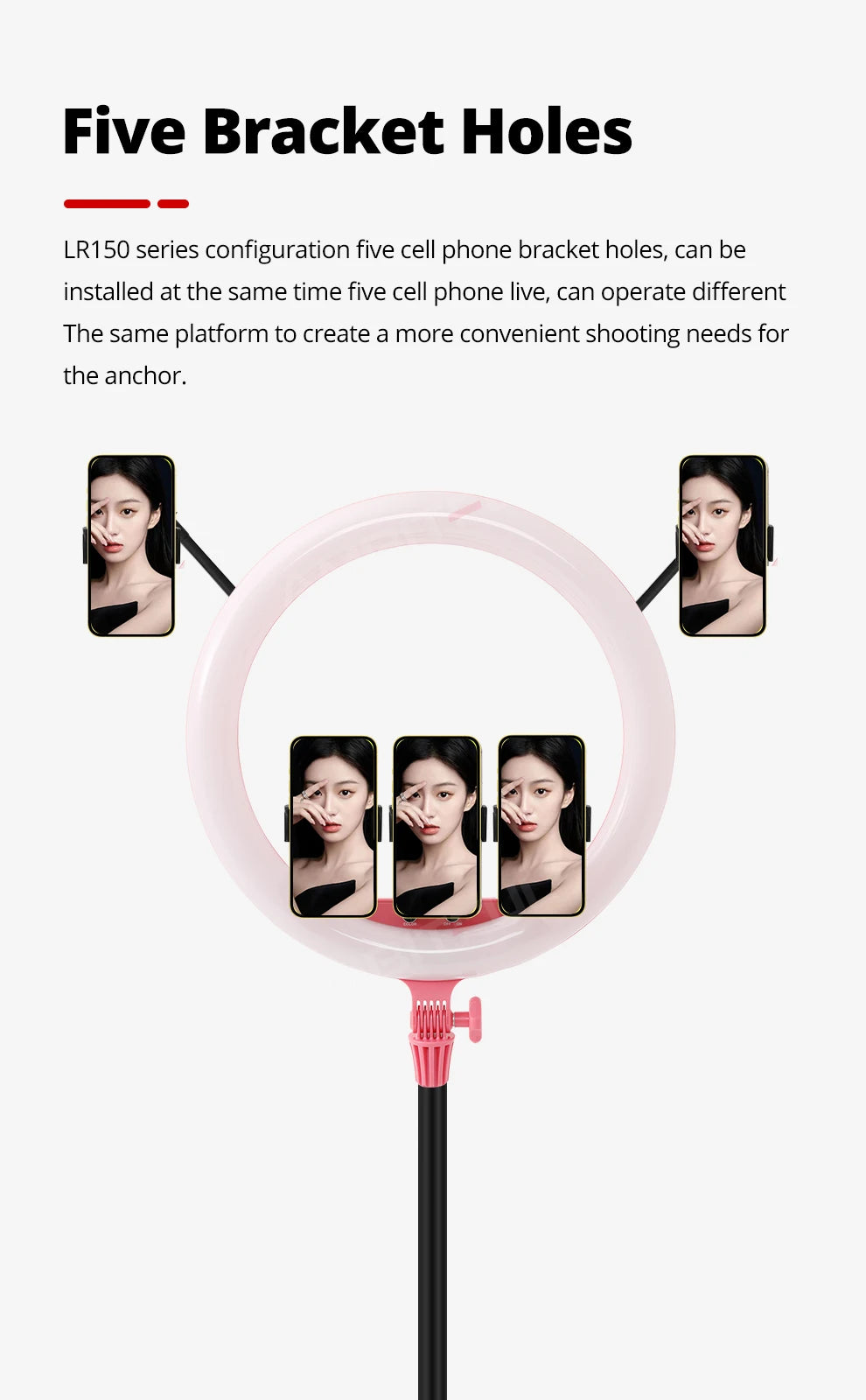 LED Ring Light with Adjustable Color Temperature for Video and Makeup Tidesmit