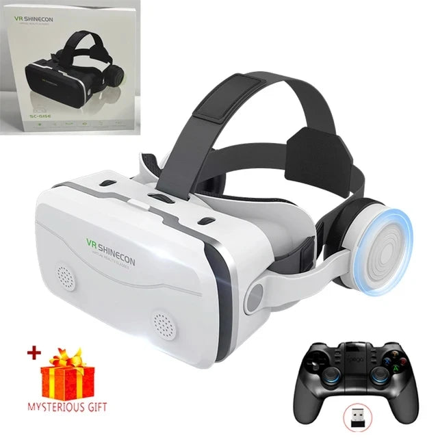 VR Headset for Smartphones - Immersive 3D Glasses with Remote Controller White With Remote C Tidesmit