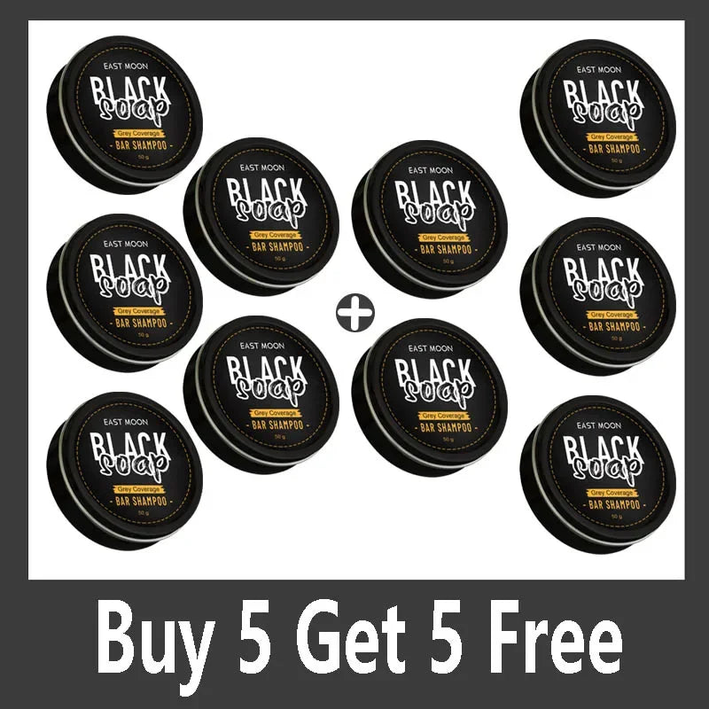 Men's Black Hair Soap Hair Darkening Soap Shampoo Bar Fast Effective Repair Gray White Color Dye Hair Body Natural Organic