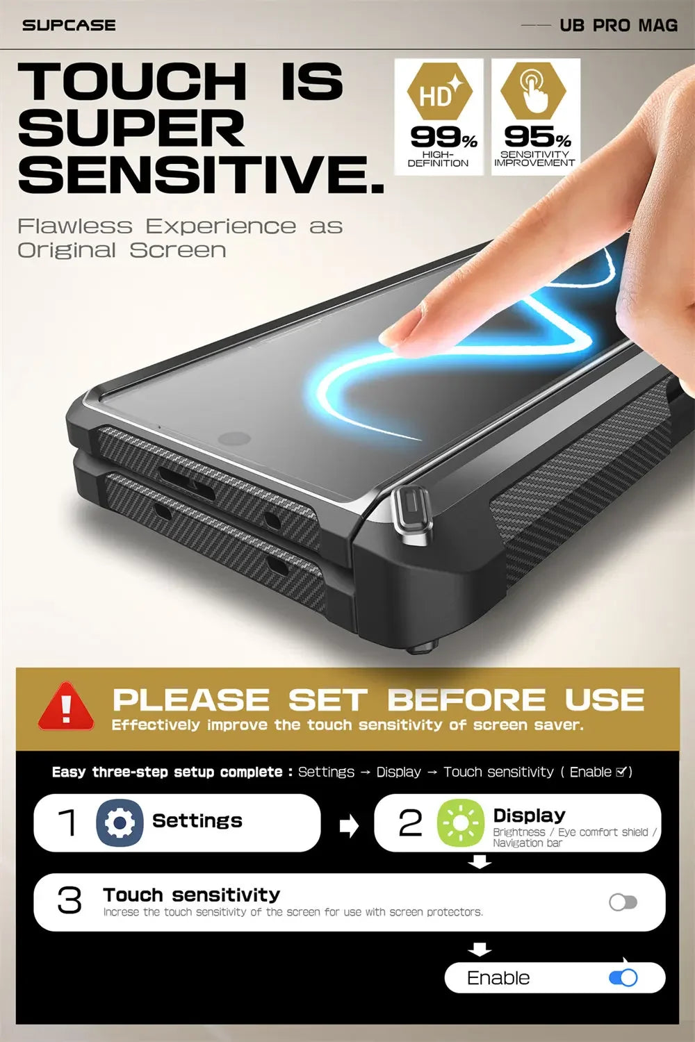 Samsung Galaxy Z Fold 6 Rugged Case with Screen Protector Tidesmit