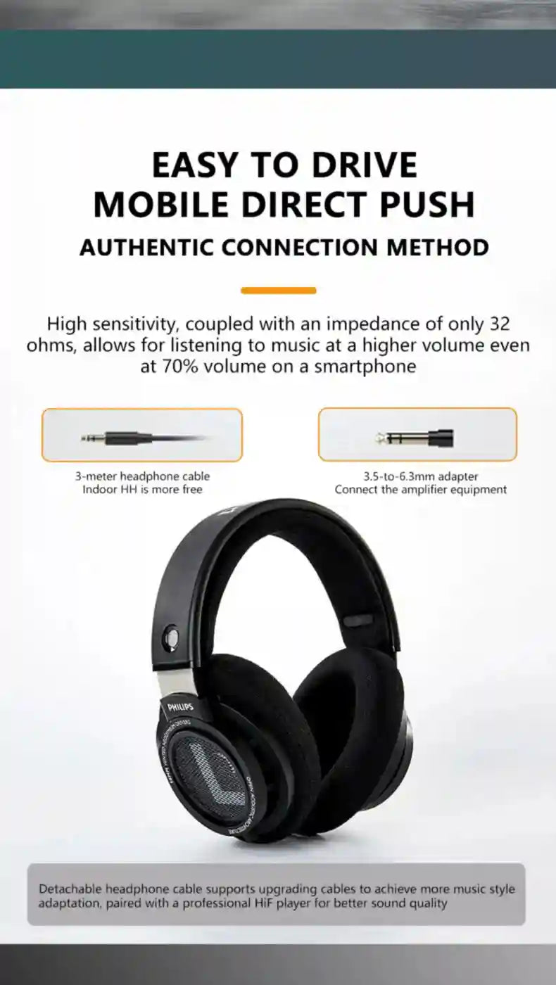 Wired HiFi Over-Ear Studio Monitor Headphones - Precision Sound Black Tidesmit