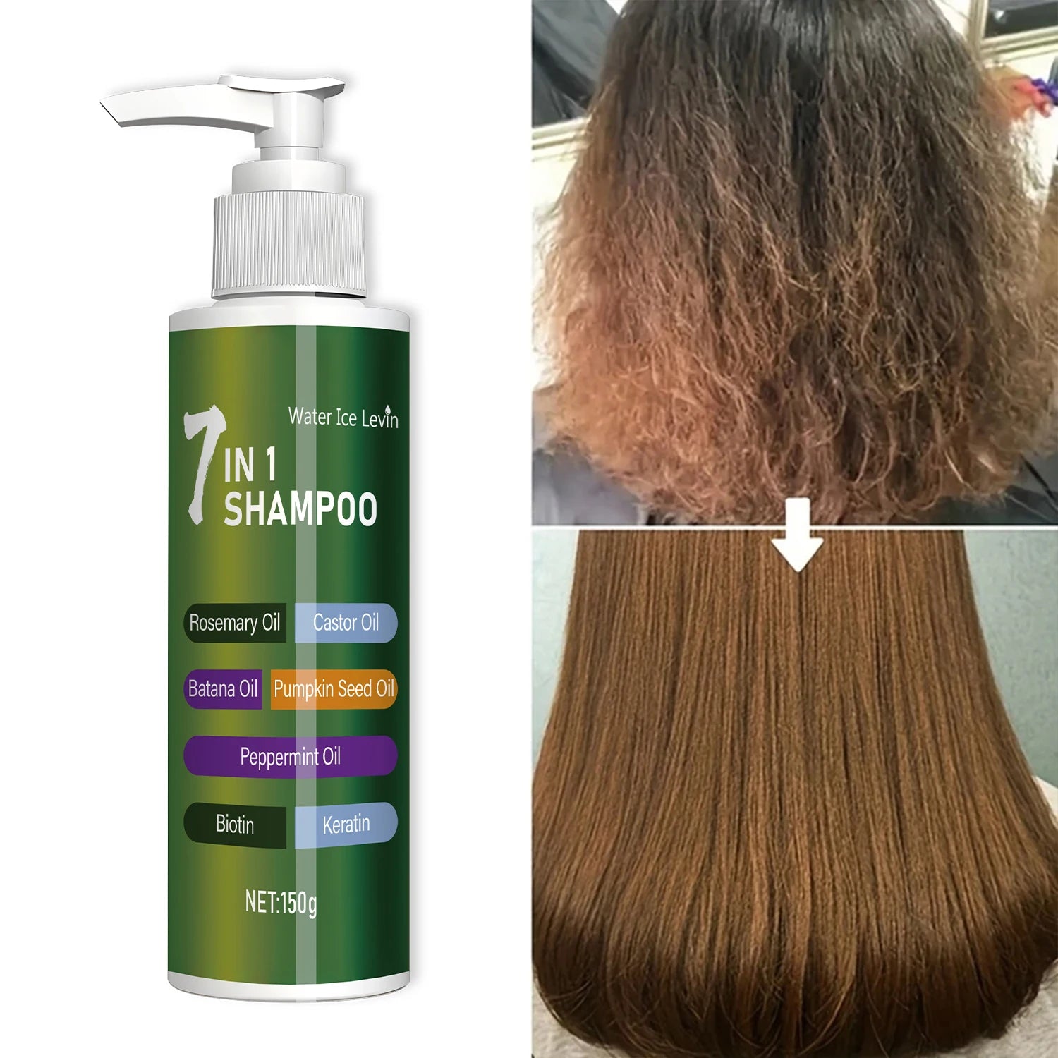 7-in-1 Shampoo, Rich in Foam and Easy to Rinse, Removes Dandruff, Reduces Hair Breakage, Long-Lasting Oil Control, Super Volumizing, Strengthens Hair, Repairs Split Ends, Makes Hair Thicker and Softer