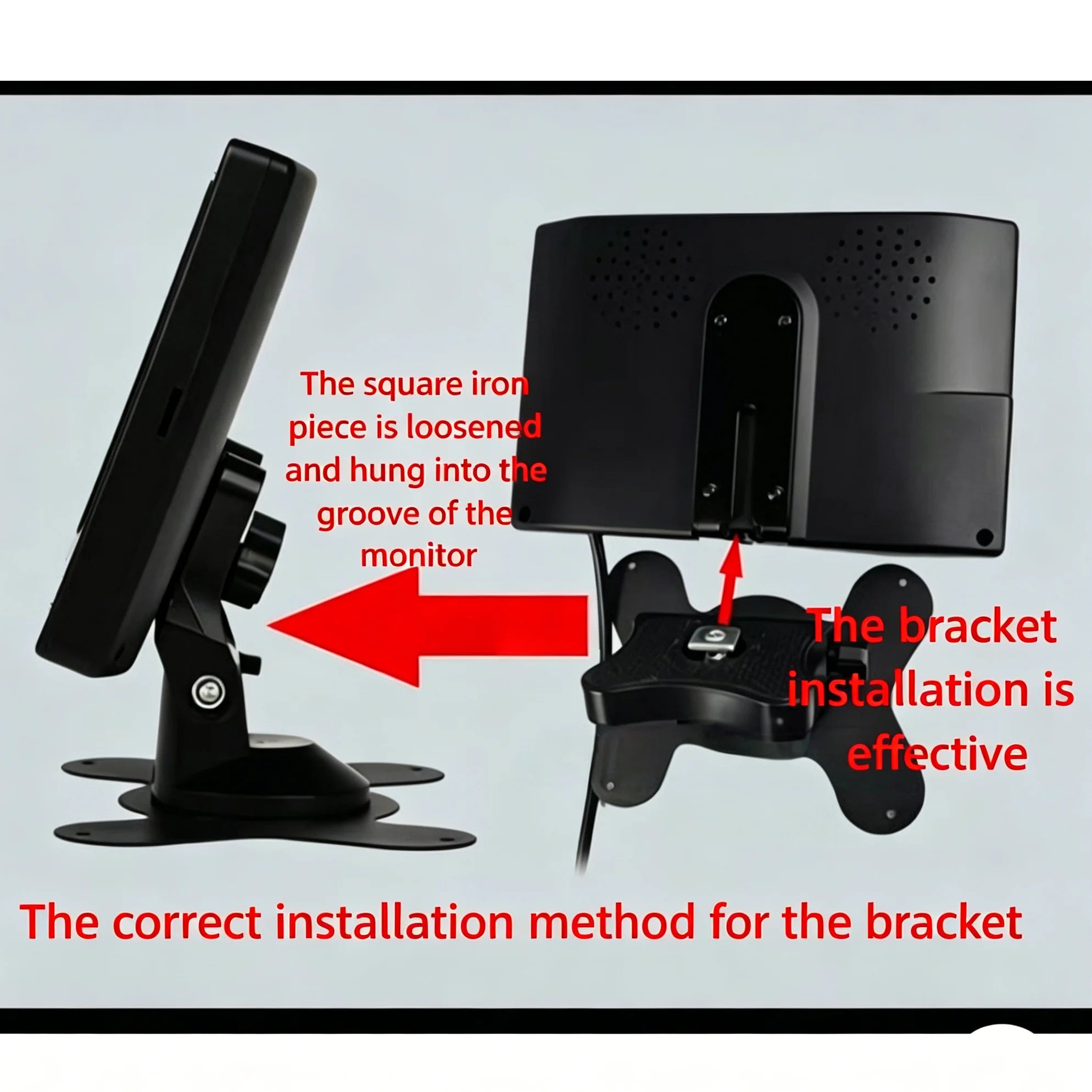 Car Reversing Image, 7-Inch 12-24V Desktop CVBS Monitor - Supports V1/V2 Dual Video Input, Rear View Ruler Camera - Night Vision