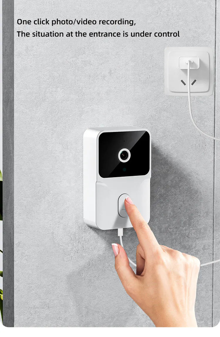 4.3 "Upgraded two-way wake-up infrared night vision video doorbell can be installed with indoor and outdoor electronic doorbells