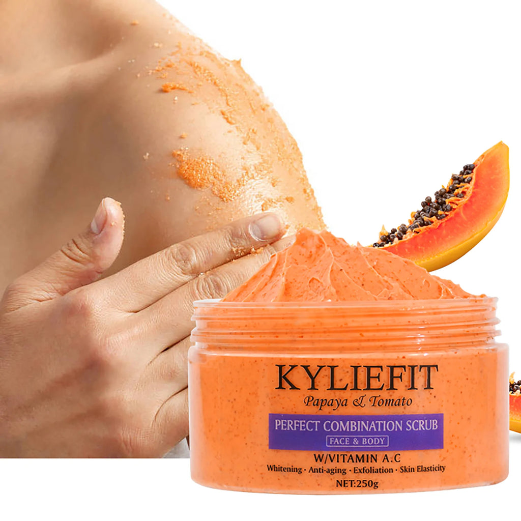 Papaya Tomato Body Scrub 250g | Natural Exfoliating Treatment by Tidesmit Scrubs Treatments Tidesmit