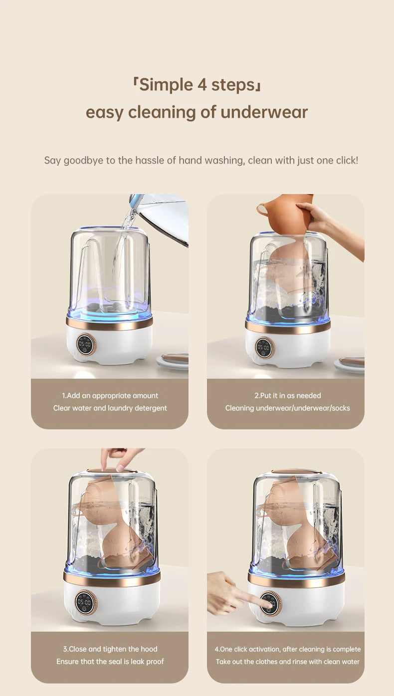 Tidesmit 2L portable wireless washing machine with laundry cup for baby clothes and automatic mini laundry cycles