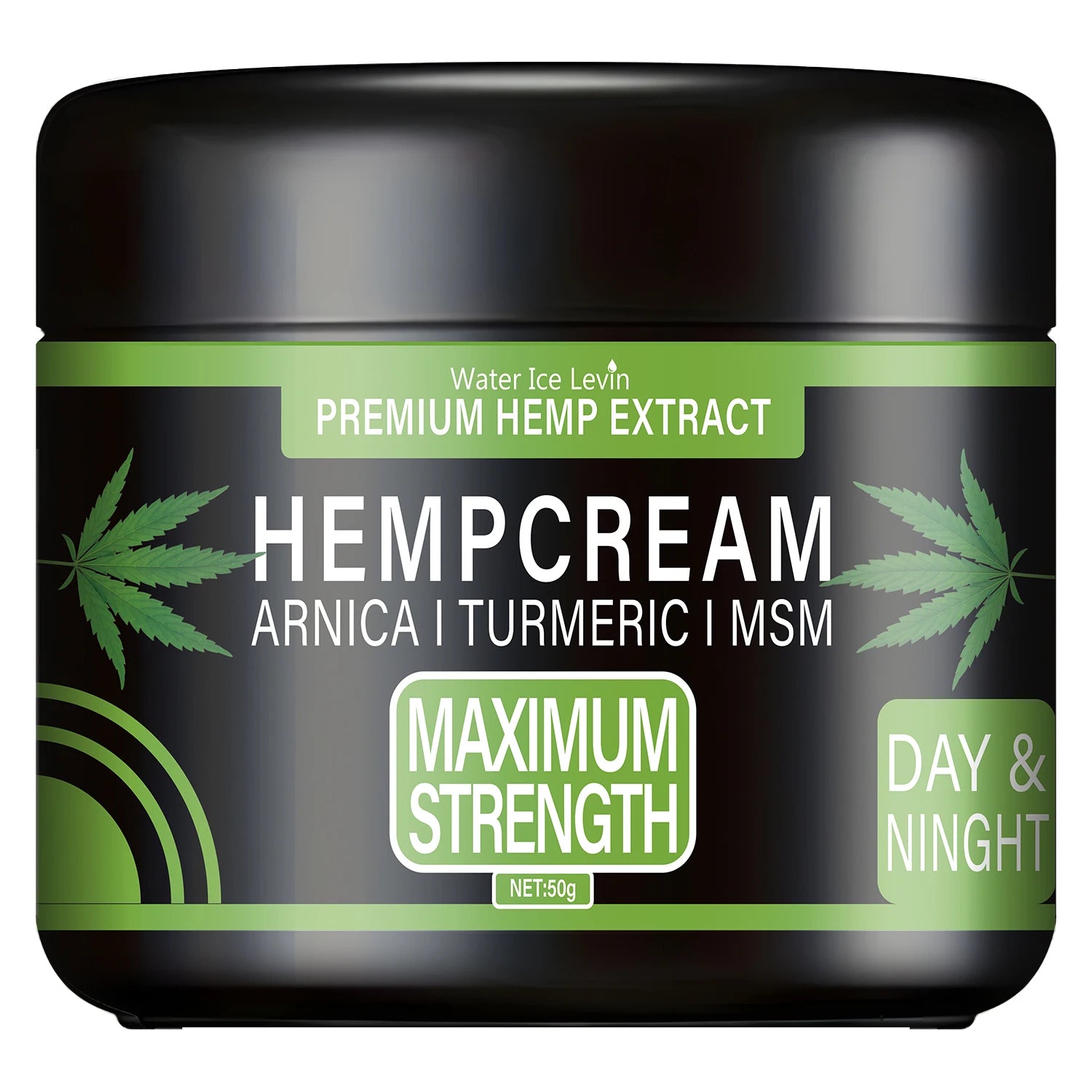 Hemp Cream: Premium Hemp Extract+Arnica+Turmeric, Maximum Strength, Light Texture, Moisturizes for Elastic Skin (Day & Night)