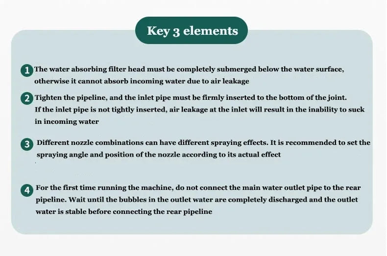 Terrarium mist system instruction sheet with key setup steps for filter and nozzle