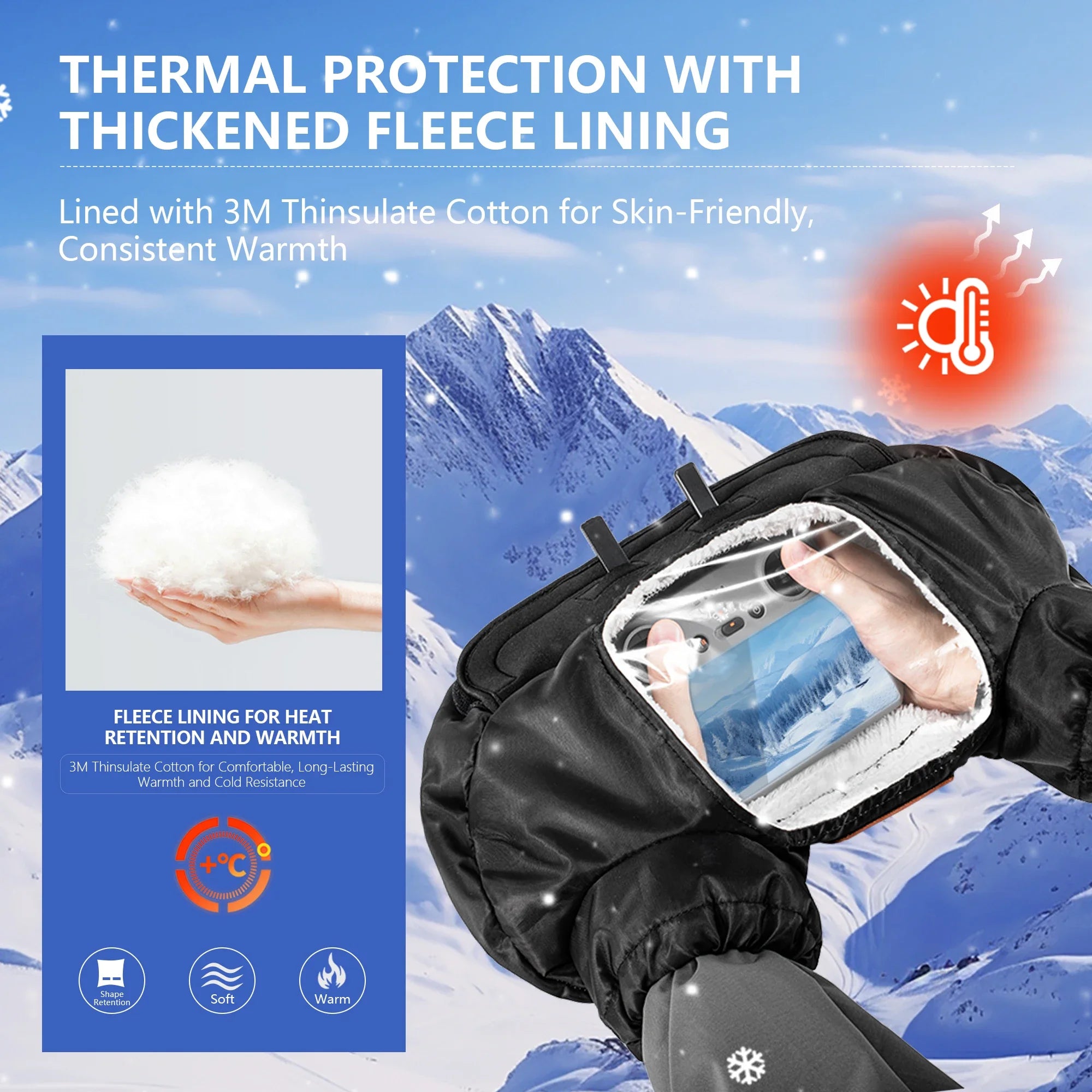 Drone Flight Gloves for Cold Weather Operation - Thermal Control Tidesmit