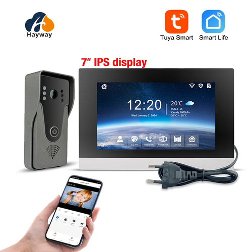 Tidesmit 1080P WiFi Video Intercom System with AI-enhanced night vision for secure home smart doorbell monitoring