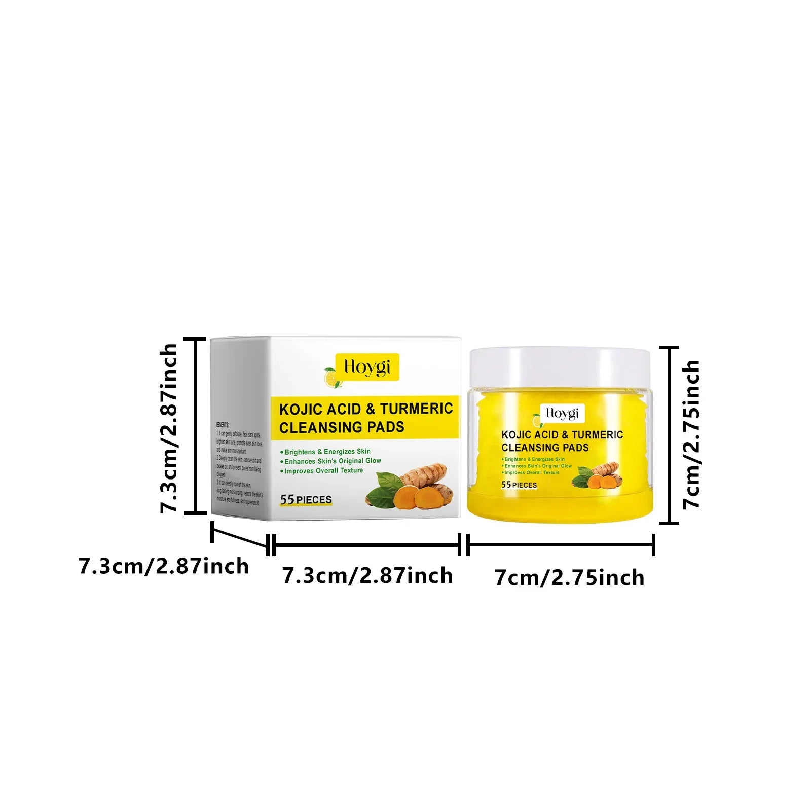 Turmeric Kojic Acid Cleansing Pads Exfoliating Pads Shrink Pores Removing Dead Skin Smooth Brightening Skin Face Cleansing