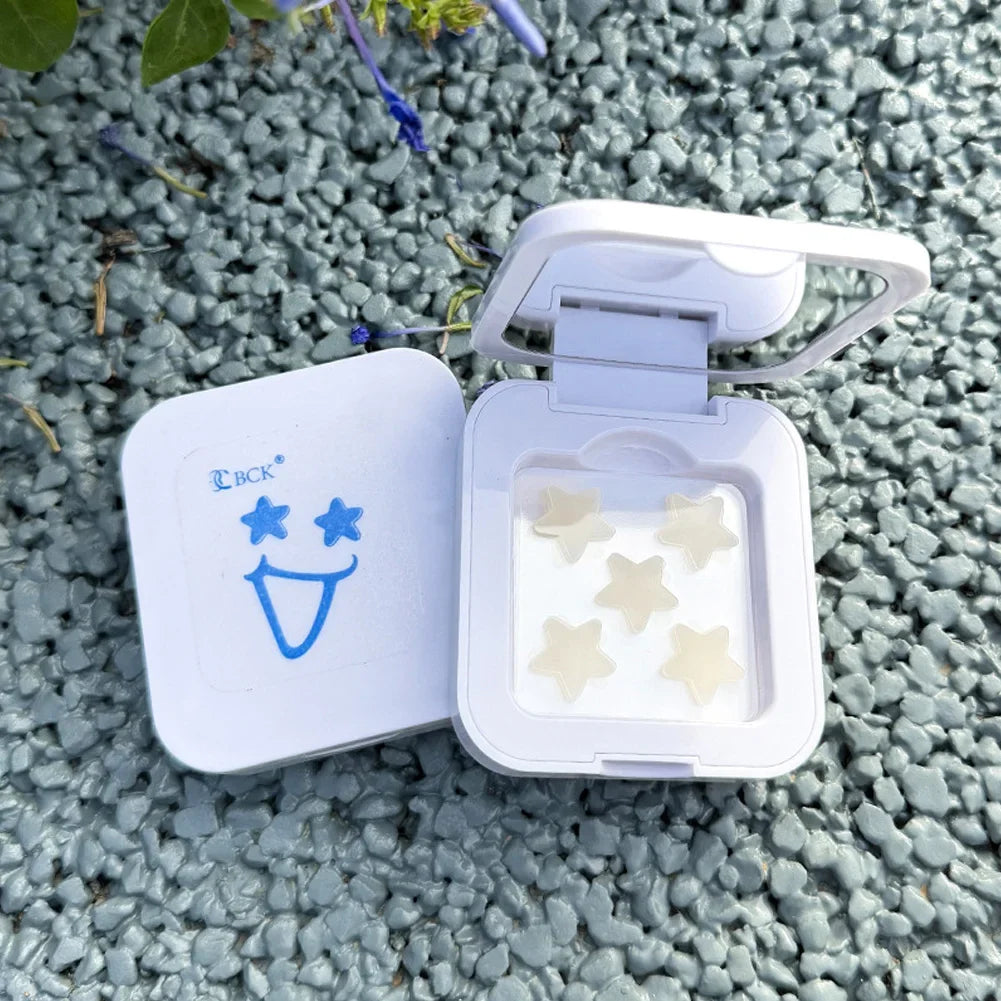 Star Design Pimple Patch with Colorful Makeup Mirror Hydrogel Blemish Concealer Acne Spot Treatment Beauty Health Kit