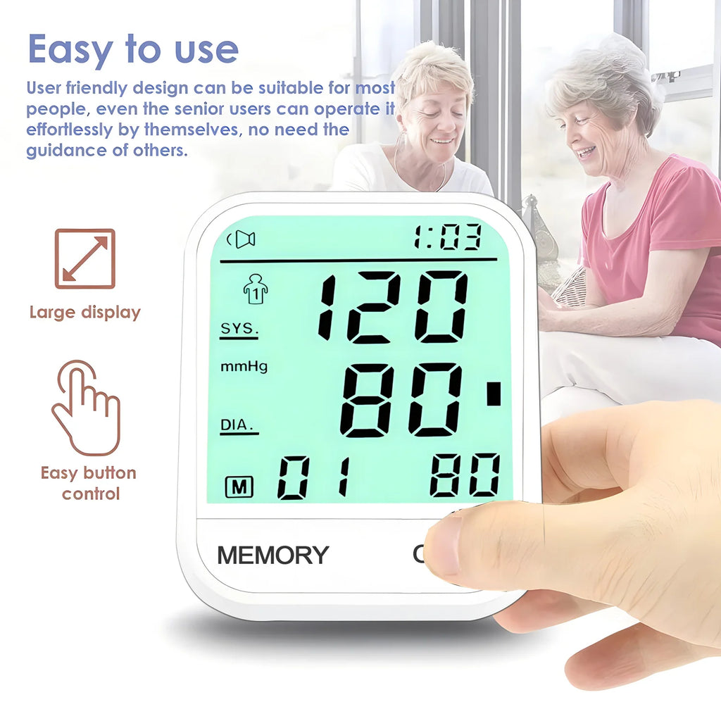 Medical Automatic Sphygmomanometer Digital Arm Wrist BP Blood Pressure Monitor Tensiometer Tonometer Heart Rate Pulse Meter