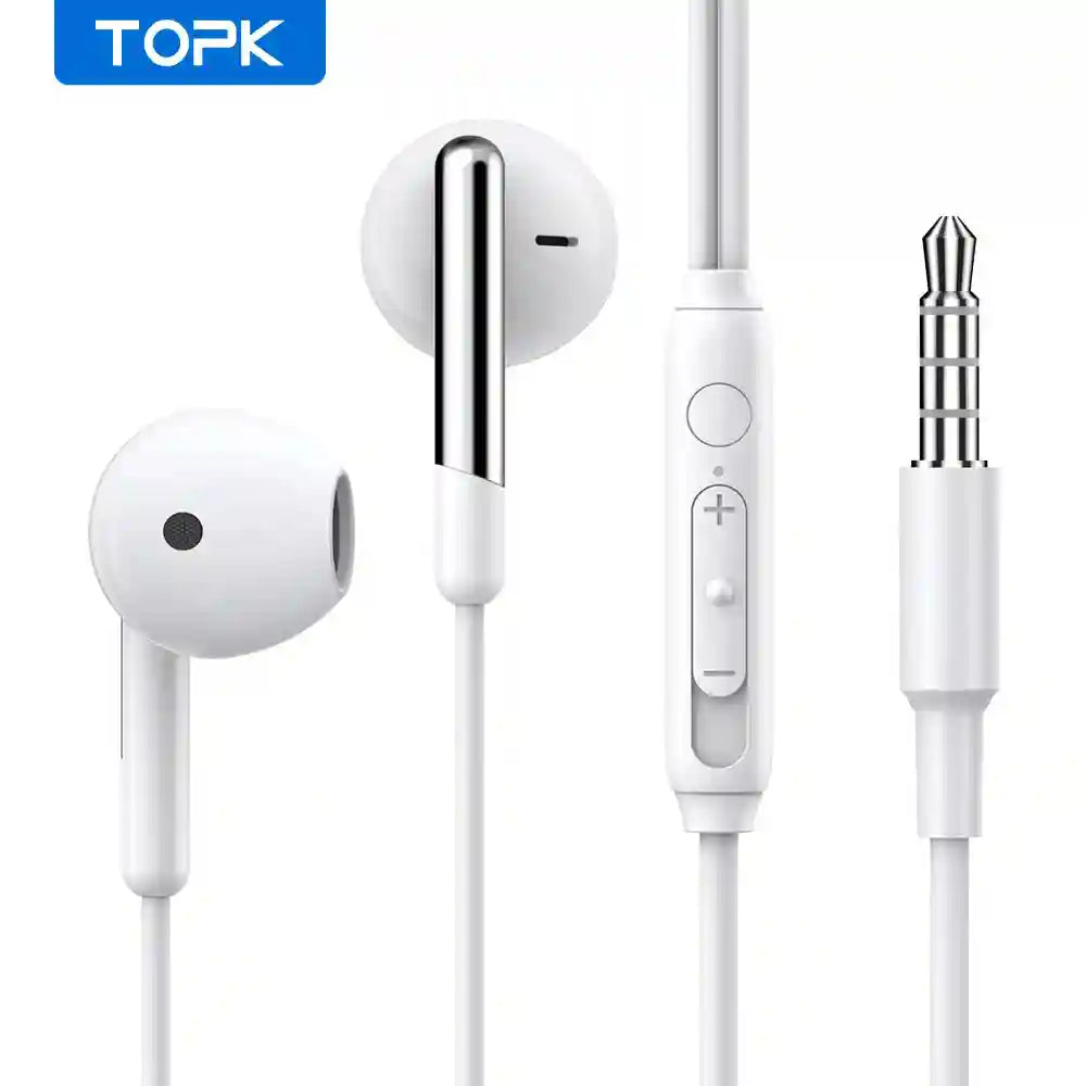Wired Earphones With Microphone - 3.5mm In-Ear Noise Isolating Headset Tidesmit
