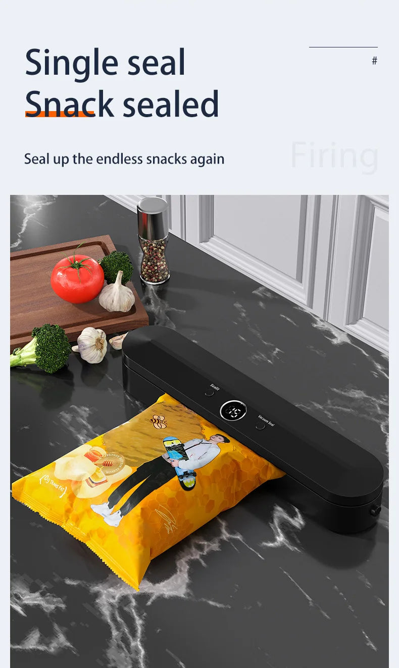 Automatic Vacuum Sealer Machine With 10pcs Free Food Saver Bags for Food Vegetables Fruits Nuts and Meat Storage Proof Sealer