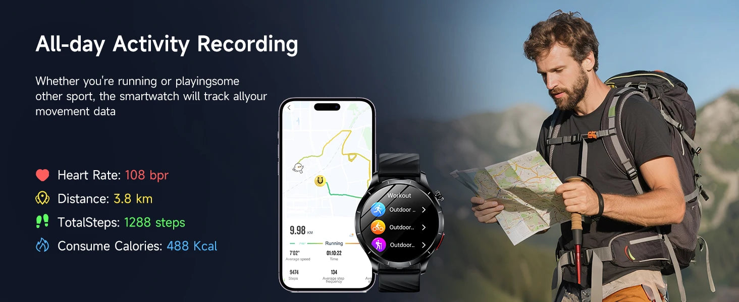 Marsyu AI-GPT Nursing Grade Health Smart Watch Body Fat Uric Acid ECG+PPG Body Fat BP HD Call Sports Smart Watch For Men Women