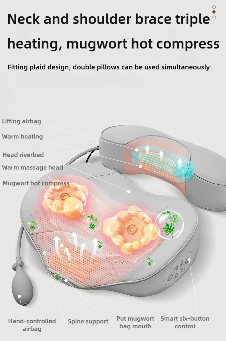 Electric Massager with Heat | Deep Tissue Neck and Back Cushion Massage Cushion Tidesmit