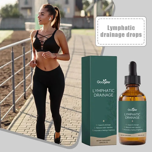 Googeer 60ml green lymphatic drainage supplement drops for immune support and water retention.