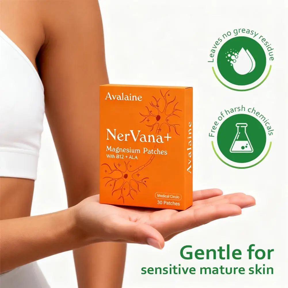 Avalaine NerVana+ Magnesium Patches Skin Care Patch Muscles Relaxation Support Patches Natural Calming Relax Aid Repair