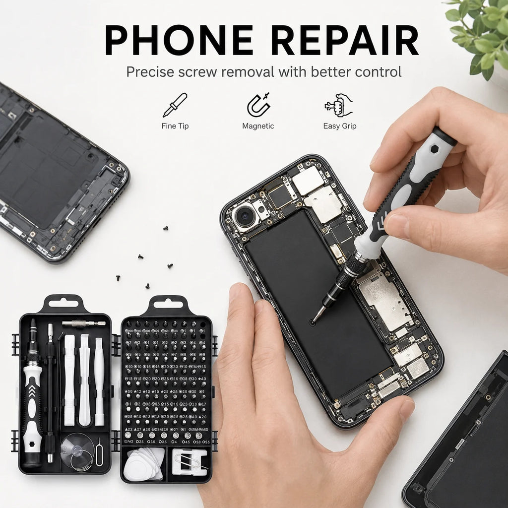 115 In 1 Precision Magnetic Screwdriver Set Electronics Repair Tool Kit For Phone Laptop Game Console Watch