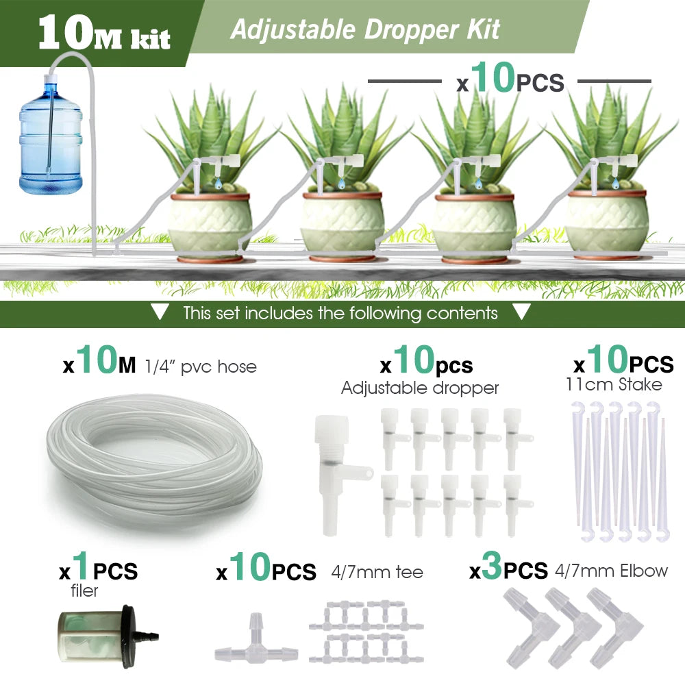 Garden Drip Irrigation Kit with Regulating Valve Potted Plant Watering Device 4/7mm Hose Watering Saving Micro Dripper Greenhous