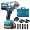 SeeSii 900Nm 1000Nm 1300Nm Cordless Impact Wrench Brushless Electric Impact Gun Kit Battery Powered Tool For Car Tire Repair with 2*4.0Ah Batteries Case LED Light For Makita