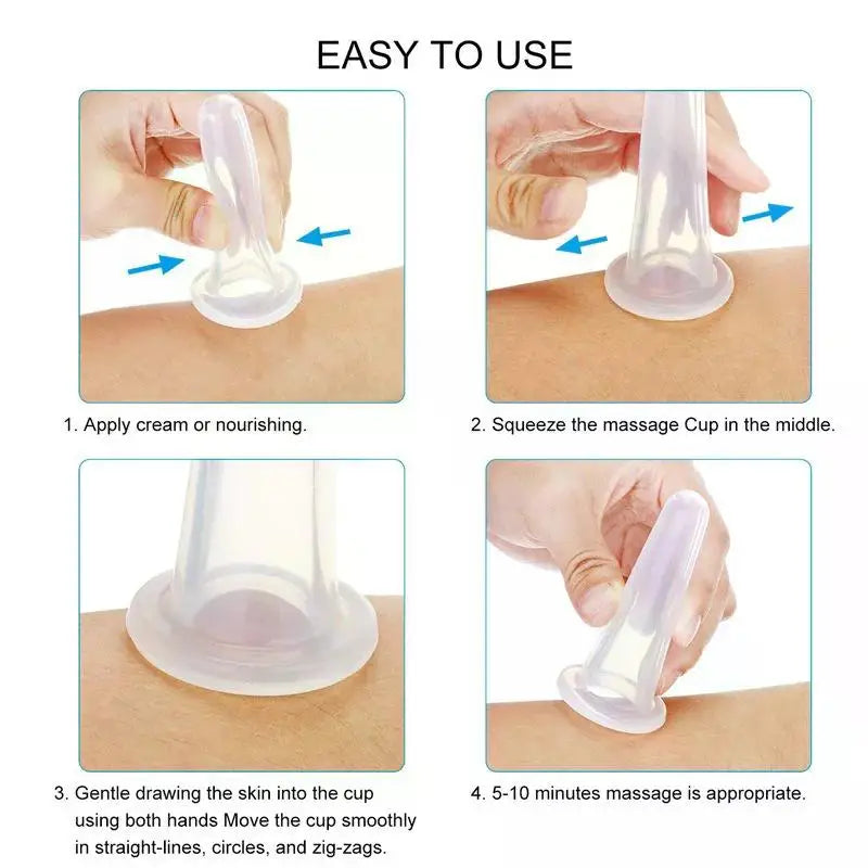 Silicone Vacuum Cupping Set for Facial Lift and Deep Tissue Recovery Back Massage Instrument Tidesmit