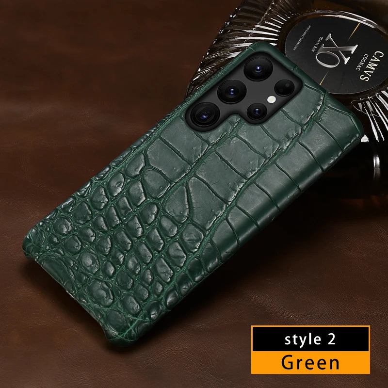 Samsung Galaxy S25 Ultra Leather Case - Slim Military-Grade Protection green 2 Tidesmit
