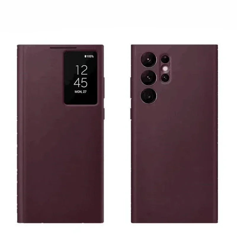 Samsung Galaxy S22 Ultra Flip Case - Slim Shock-Absorbing Mirror Cover Tidesmit