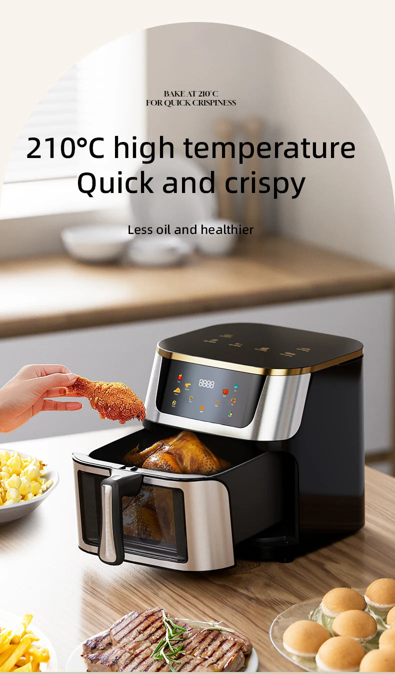 Best Selling Air Fryer 10L with Easy-View Window, Touch Controls, Nonstick, Low Fat Healthy Oil Free Frying
