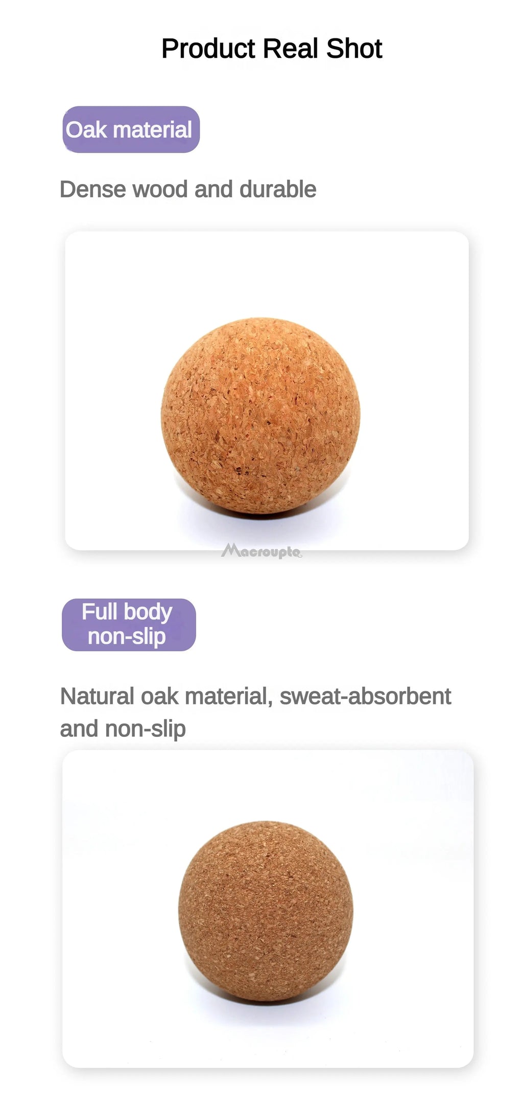 Cork Massage Ball for Deep Tissue Muscle Relief - 5cm, 6cm, 8cm Options Back Massage Instrument Tidesmit