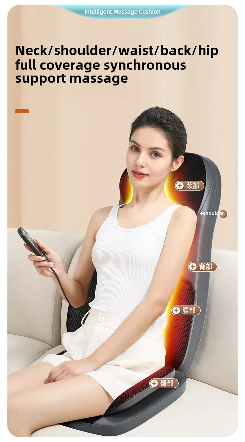 Electric Massage Cushion with Deep Tissue Kneading and Heat Therapy Massage Cushion Tidesmit
