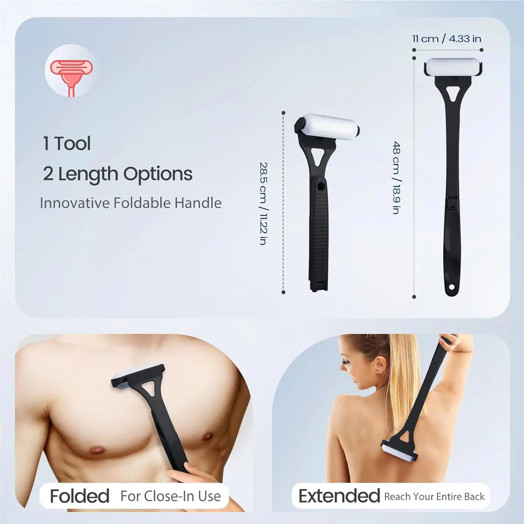 Back Lotion Applicator for Tanning and Sunscreen - Foldable Blue/Black Massage Chairs Tidesmit