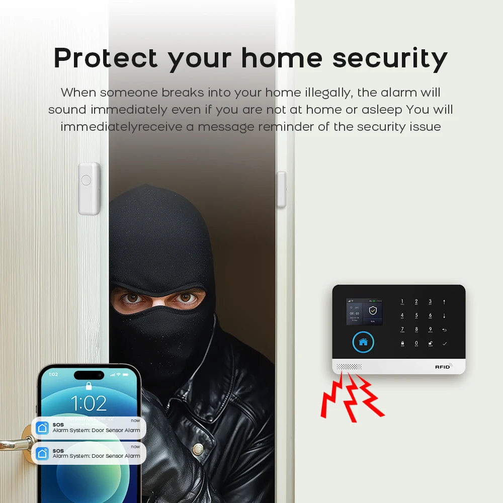 WiFi 4G Home Security Alarm System with Smart Tuya Motion Sensors Tidesmit
