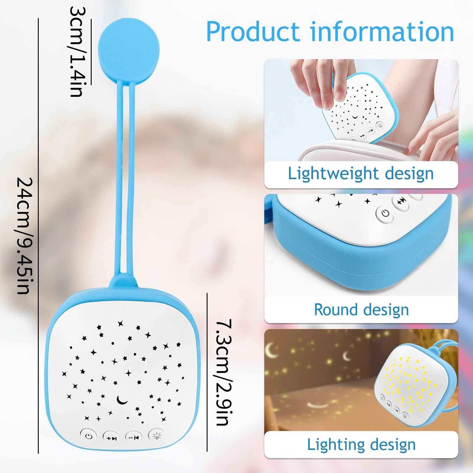 Sound Machine for Baby with Soothing Sounds Touch Warm Light Portable White Noise for Kids Adults for Sleeping Timer