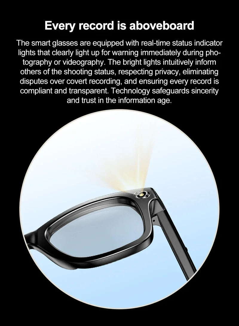 Tidesmit Smart Audio Glasses with AI Camera and Spatial Bluetooth Connectivity Tidesmit
