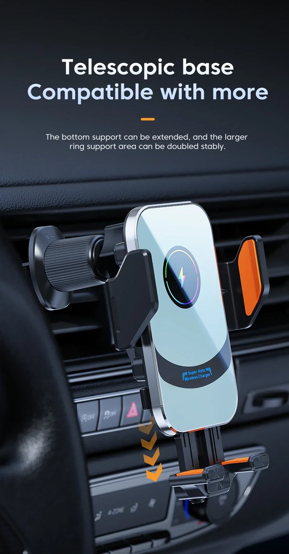 Car Air Outlet Phone Wireless Charger Air Vent GPS Holder For iPhone 16 15 14 13 12 Pro Max Samsung Xiaomi Fast Charging Station