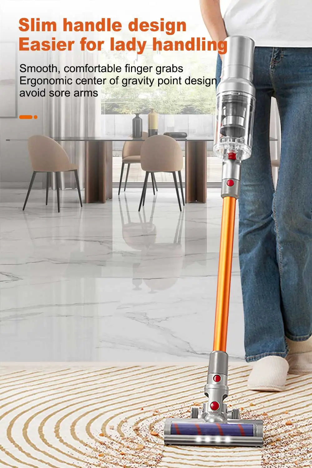Tidesmit VC205 wireless handheld vacuum features smart dust sensor and touch screen for efficient home cleaning
