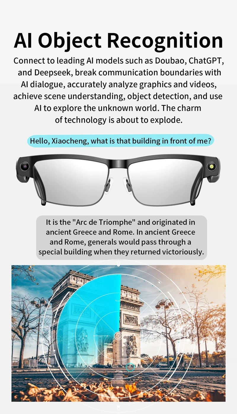 AI Smart Glasses with Bluetooth Audio & Translation | Tidesmit Tidesmit