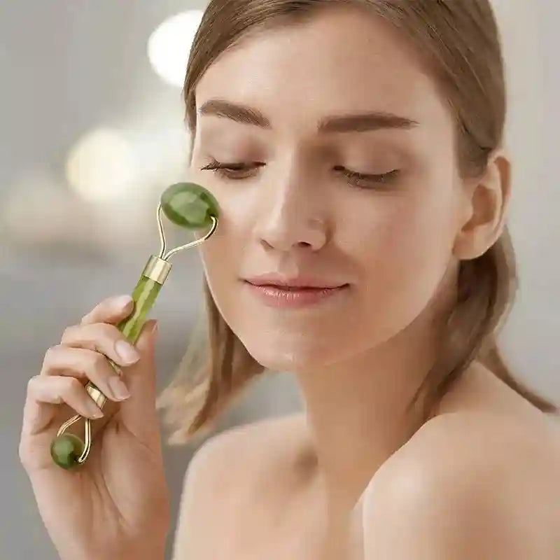 Jade Roller and Gua Sha Set: Natural Facial Massage Tool Kit Massage Roller Tidesmit