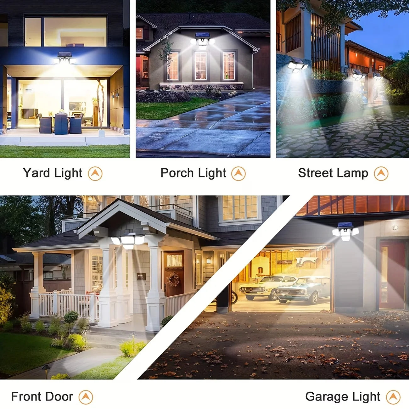 1/2PCS Solar Lights Outdoor with Remote, 4-Head Solar Flood Lamp, IP65 Waterproof Security Street Lights, 3 Modes for Garden