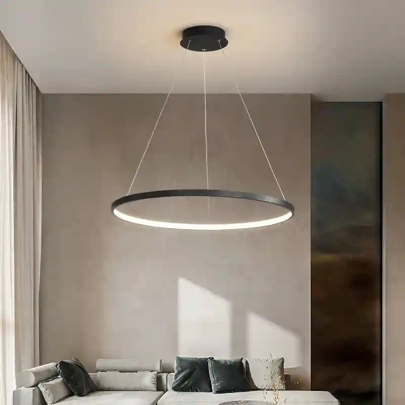 Modern LED Ring Light – Minimalist Dimmable Chandelier for Studio Tidesmit
