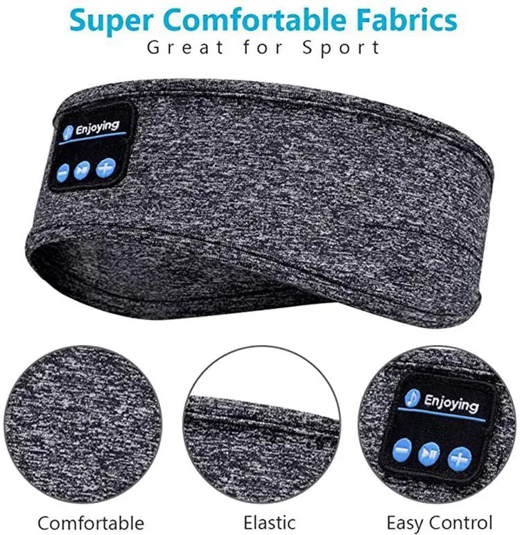 Bluetooth Sleep Headband Wireless Headphones - Breathable Fabric (Gray/Black) gray Tidesmit