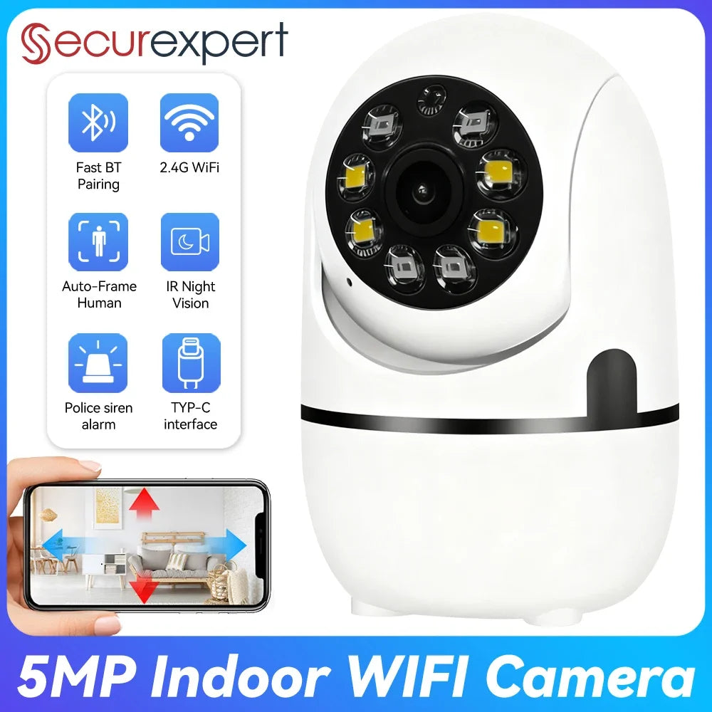 PEGATAH 2K 360° PTZ Home Security Camera Automatic Tracking AI Human Detection Night Vision Video Surveillance Monitor O-Kam Pro