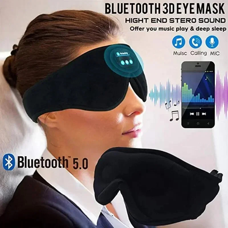 Bluetooth Sleep Headphones Mask - 3D Ergonomic Wireless Eye Cover Tidesmit