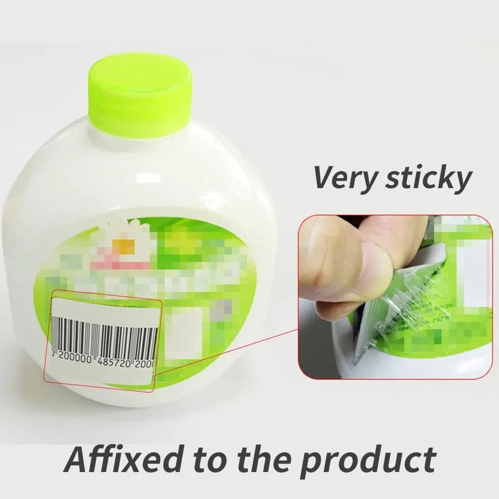 White barcode security label affixed to a bottle with bright green cap