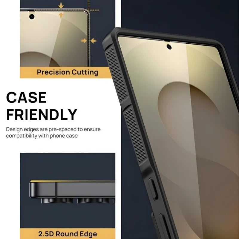 2Pcs Fingerprint Unlock HD Screen Protectors for S25 S24 Ultra S23 Plus S22 S21 S25 Edge High Definition Clear Full Cover Glass AE Tidesmit