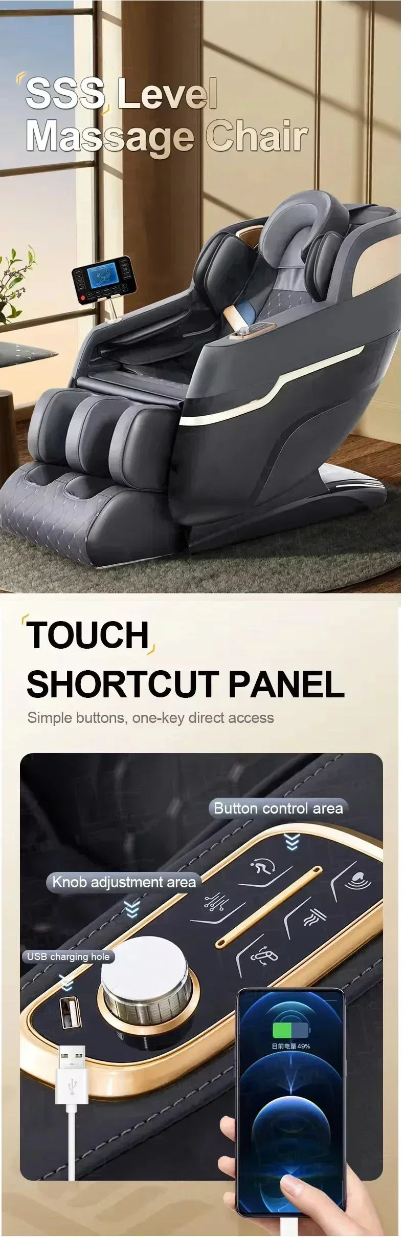 4D Massage Office Chair with Zero Gravity Recline and Heat Therapy Massage Chairs Tidesmit